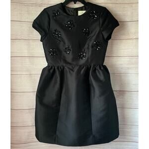 Kate Spade New York Black Cocktail Mini Dress Cupcake Style Jeweled Size 4